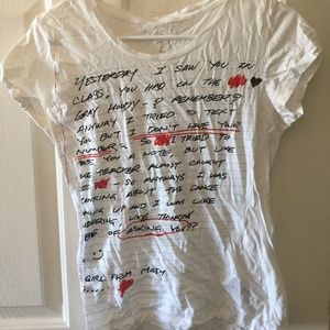 Love Note Forever 21 T-shirt White L